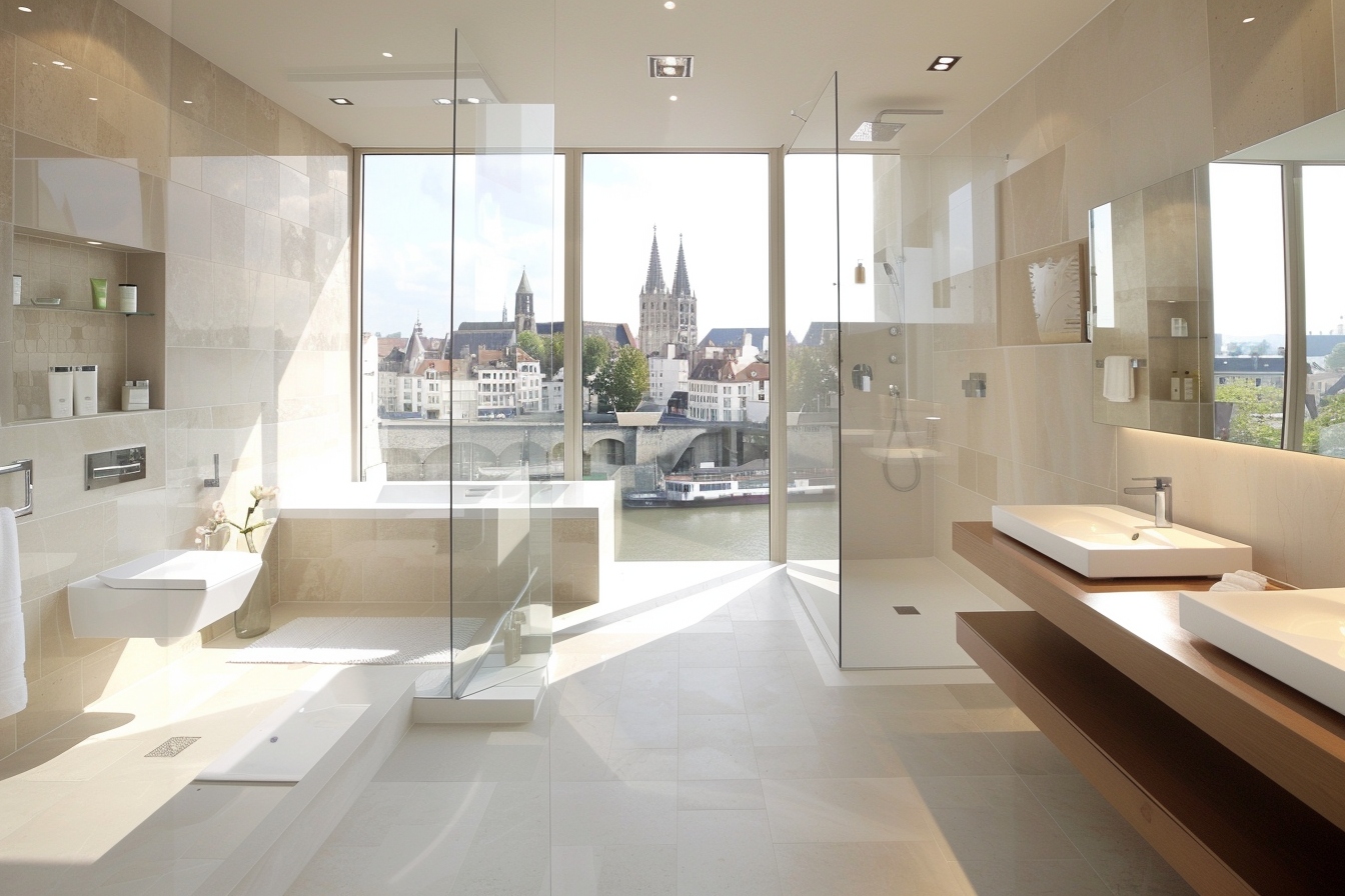 Alt d'image: "Salle de bain nouvellement rénovée avec des équipements modernes prête pour un déménagement à Amiens, augmentant la valeur de la propriété.