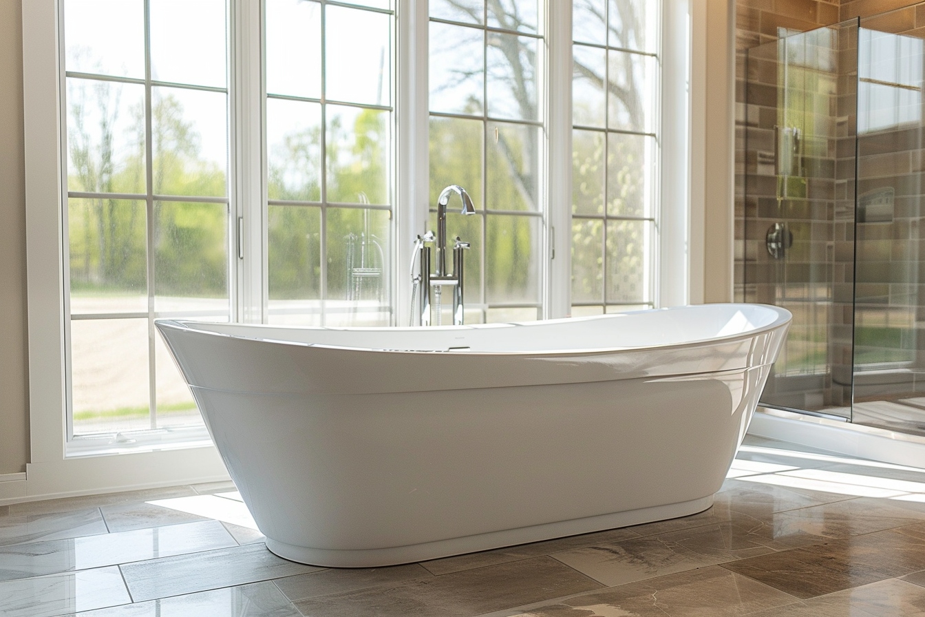 Rénovation moderne de salle de bain avant le déménagement à Amiens, montrant des améliorations élégantes et fonctionnelles pour augmenter la valeur de la propriété.